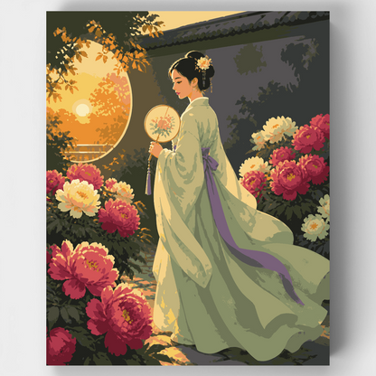 Peony Garden Twilight - Paint by Numbers Kit