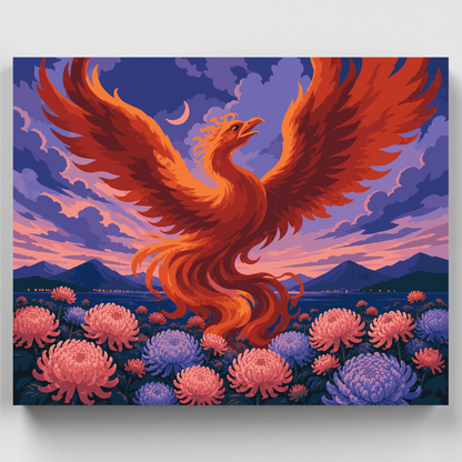 Phoenix Rising at Dusk - Paint by Numbers Kit