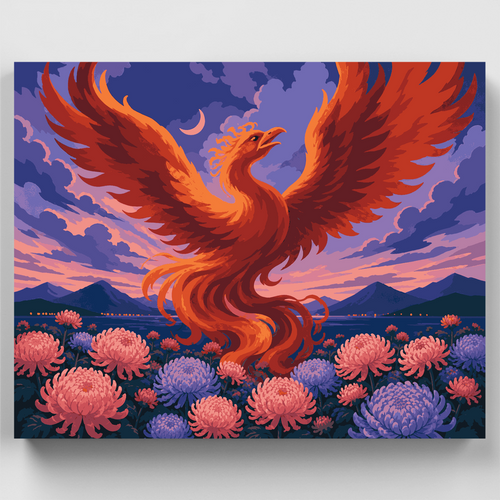 Phoenix Rising at Dusk - Paint by Numbers Kit