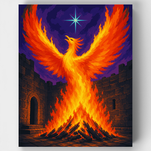 Phoenix Rising from the Flames - Paint by Numbers Kit