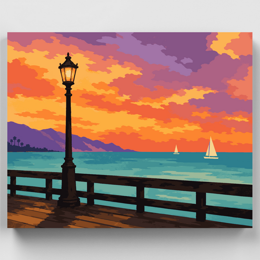 Pier at Golden Hour - Paint by Numbers Kit