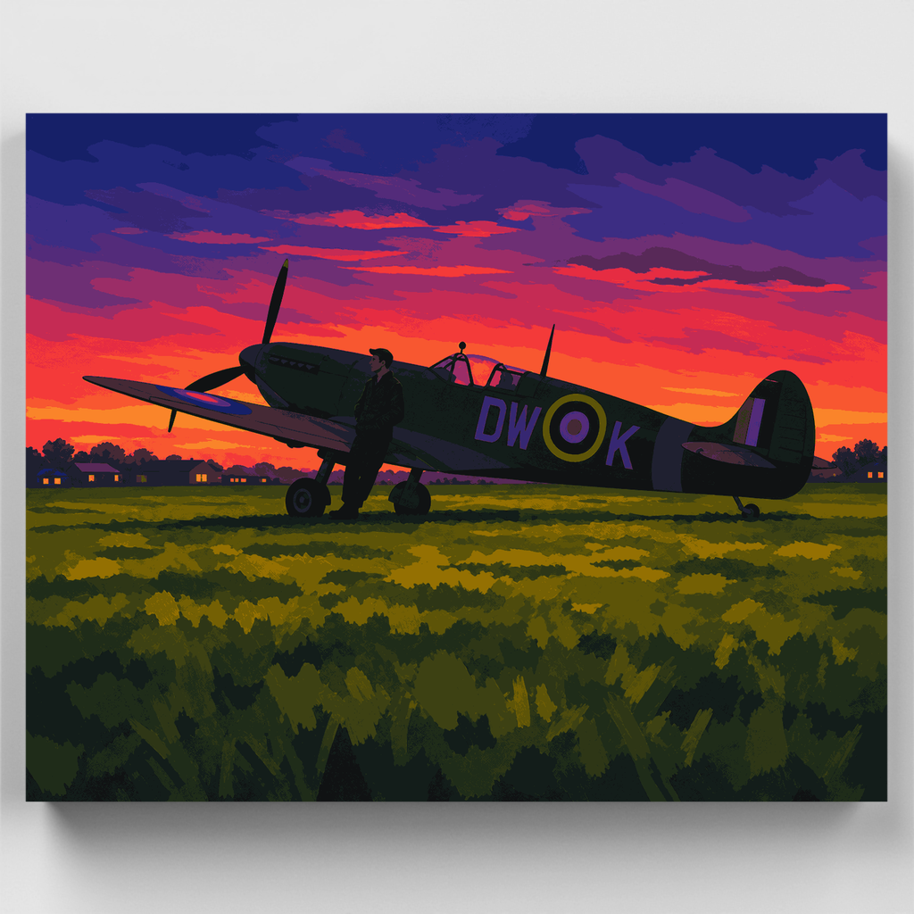 Piloto al atardecer - Kit de pintura por números — Estándar