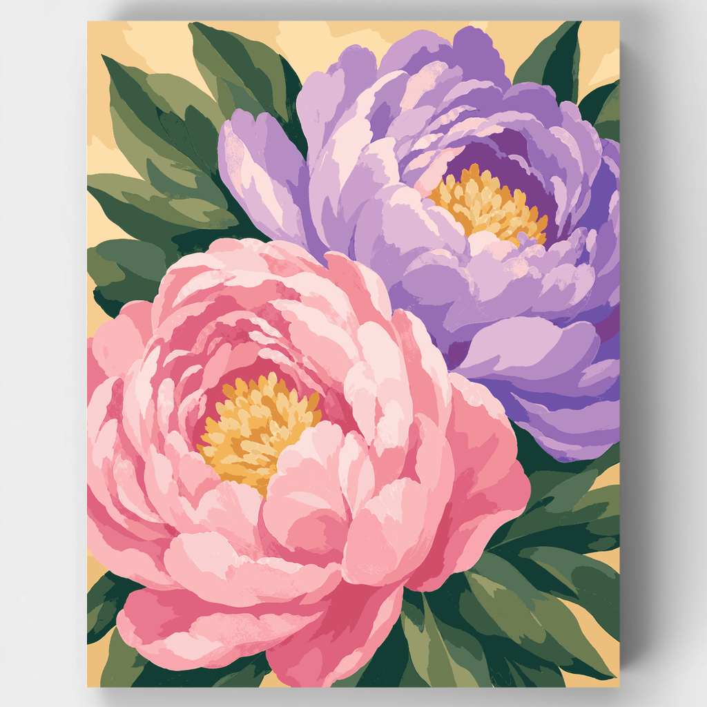Pink and Lavender Peonies - Paint by Numbers Kit