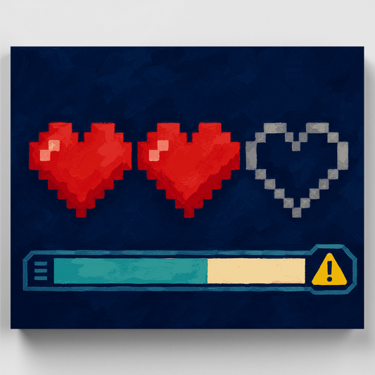Pixel Health Hearts - Paint by Numbers Kit