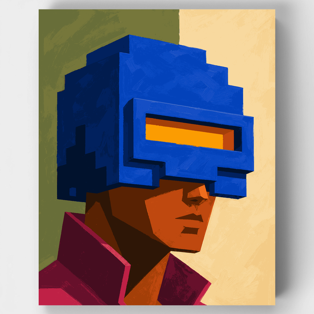 Pixelated Visor Helmet - Paint by Numbers Kit