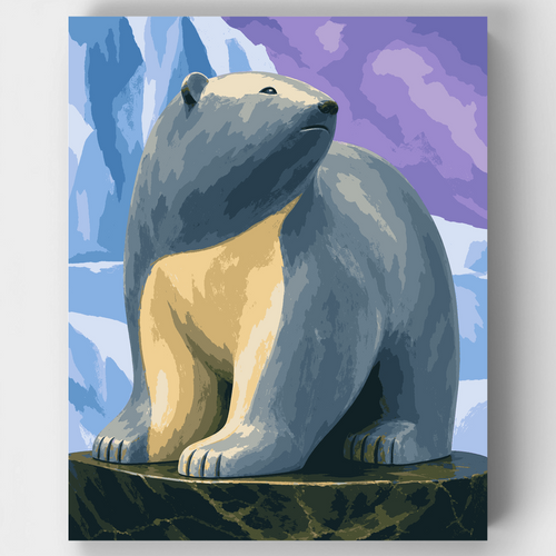 Polar Bear Sculpture - Paint by Numbers Kit