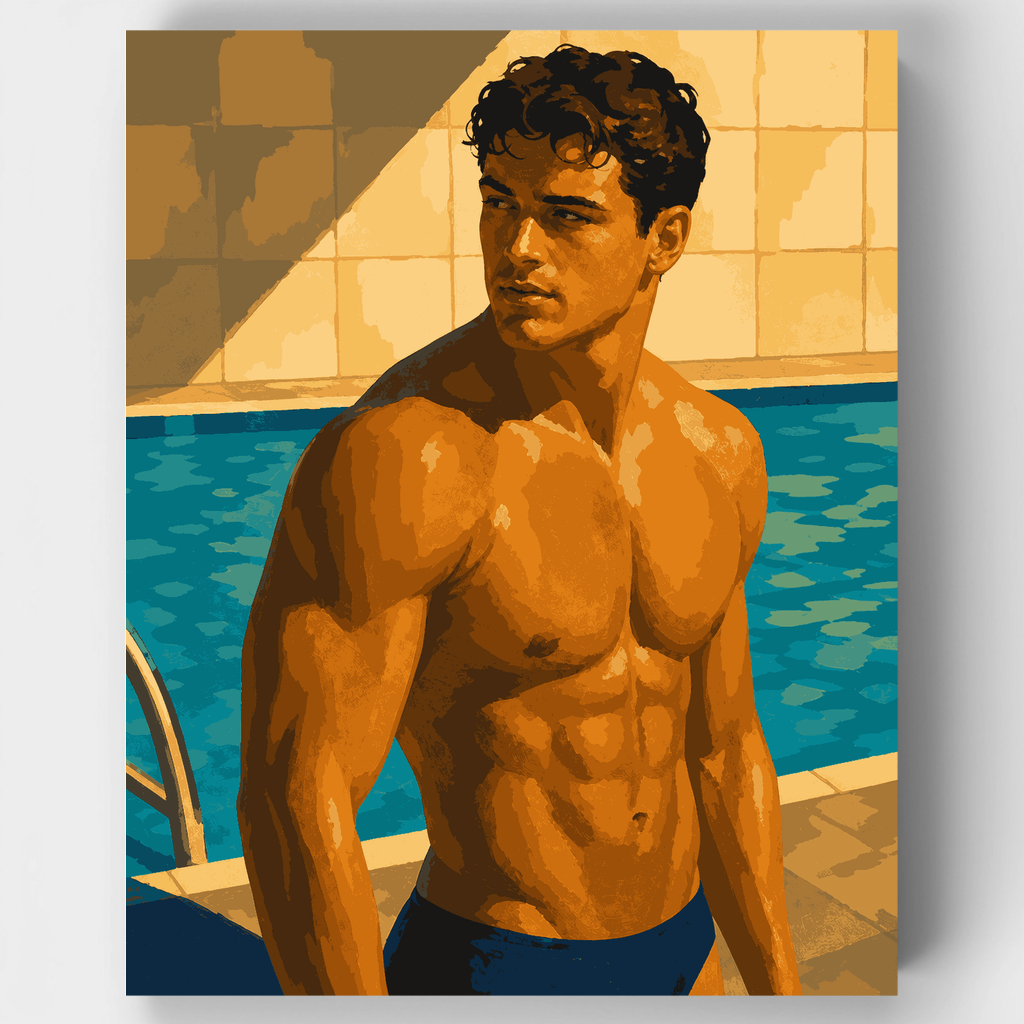 Mirada junto a la piscina - Kit de pintura por números — Estándar