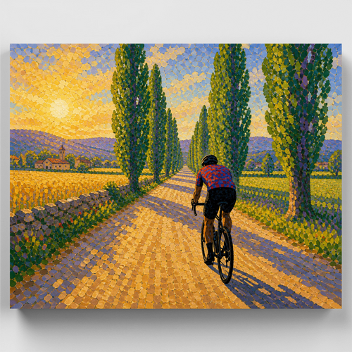 Poplar Lane Cyclist - Paint by Numbers Kit