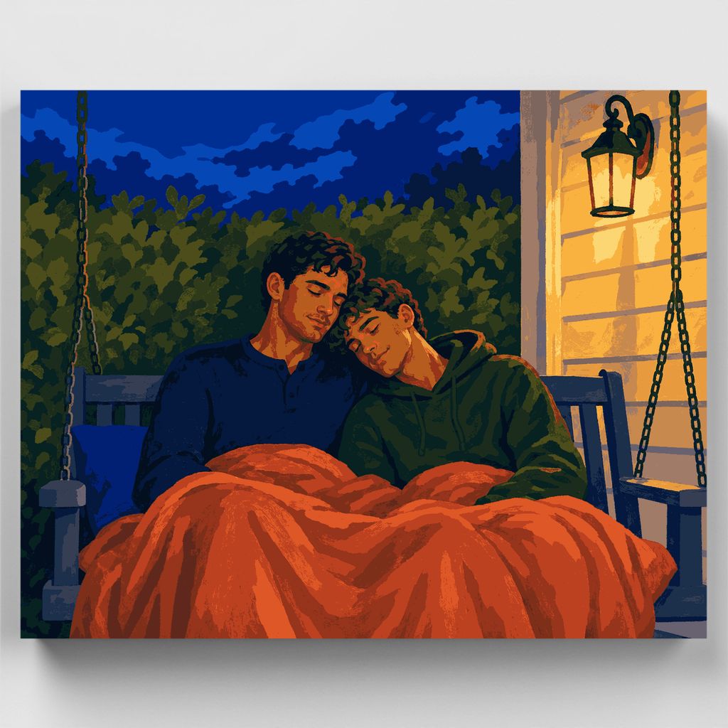 Porch Swing Embrace - Paint by Numbers Kit