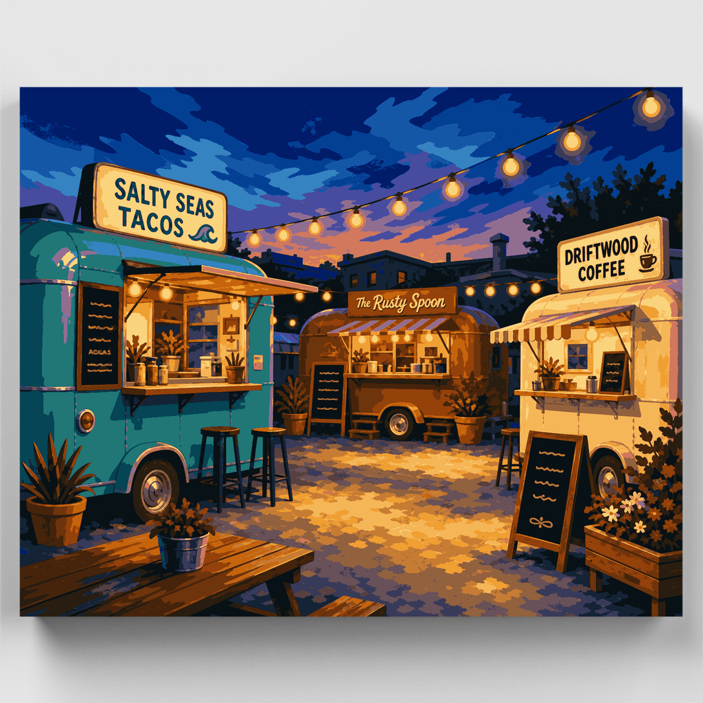 Kit de pintura por números - Puesto de comida de Portland — Estándar