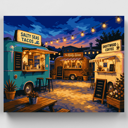 Portland Food Cart Pod - Paint by Numbers Kit