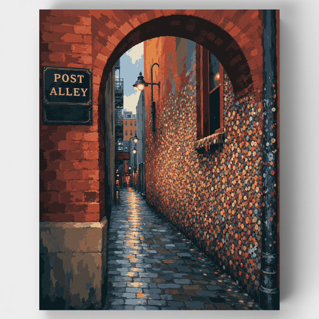 Kit de pintura por números: Muro de chicles de Post Alley — Estándar