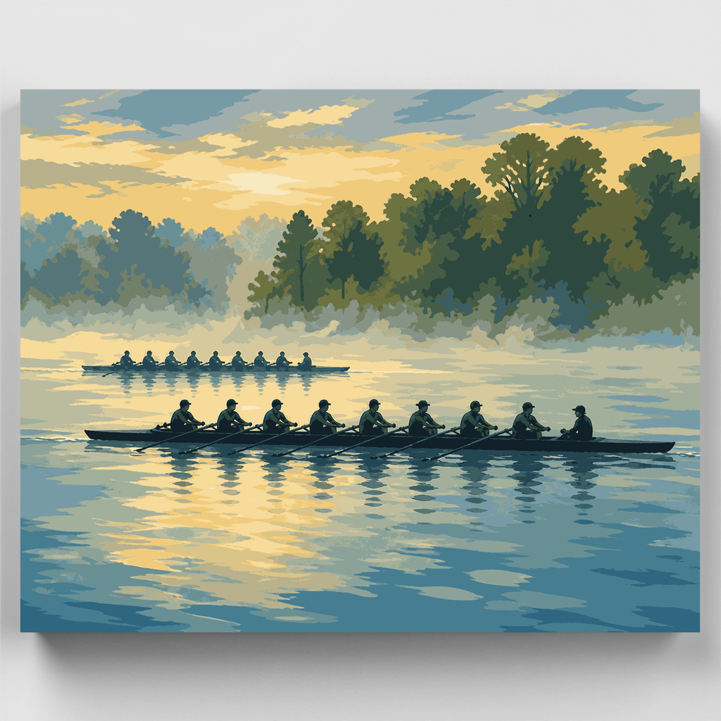 Niebla sobre los remeros del Potomac - Kit de pintura por números — Estándar
