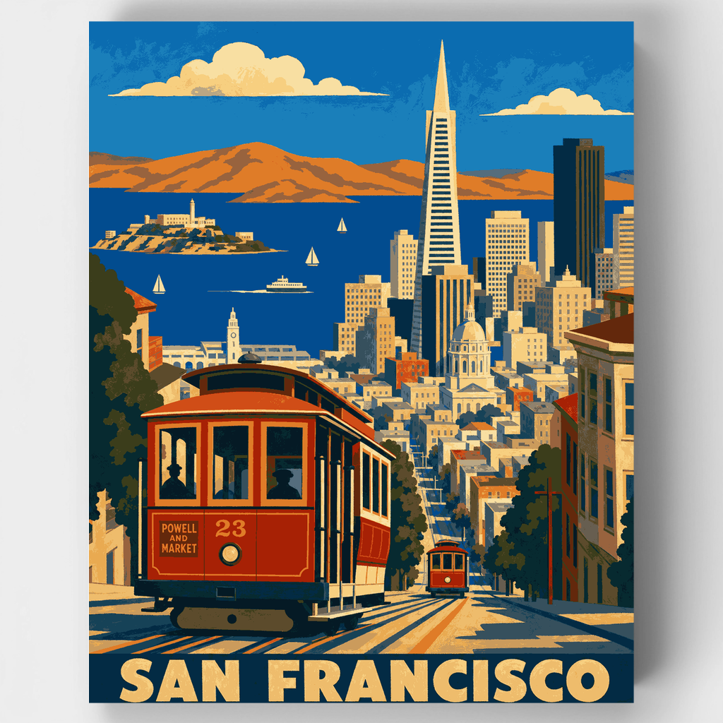 Tranvía de Powell and Market - Kit de pintura por números — Estándar