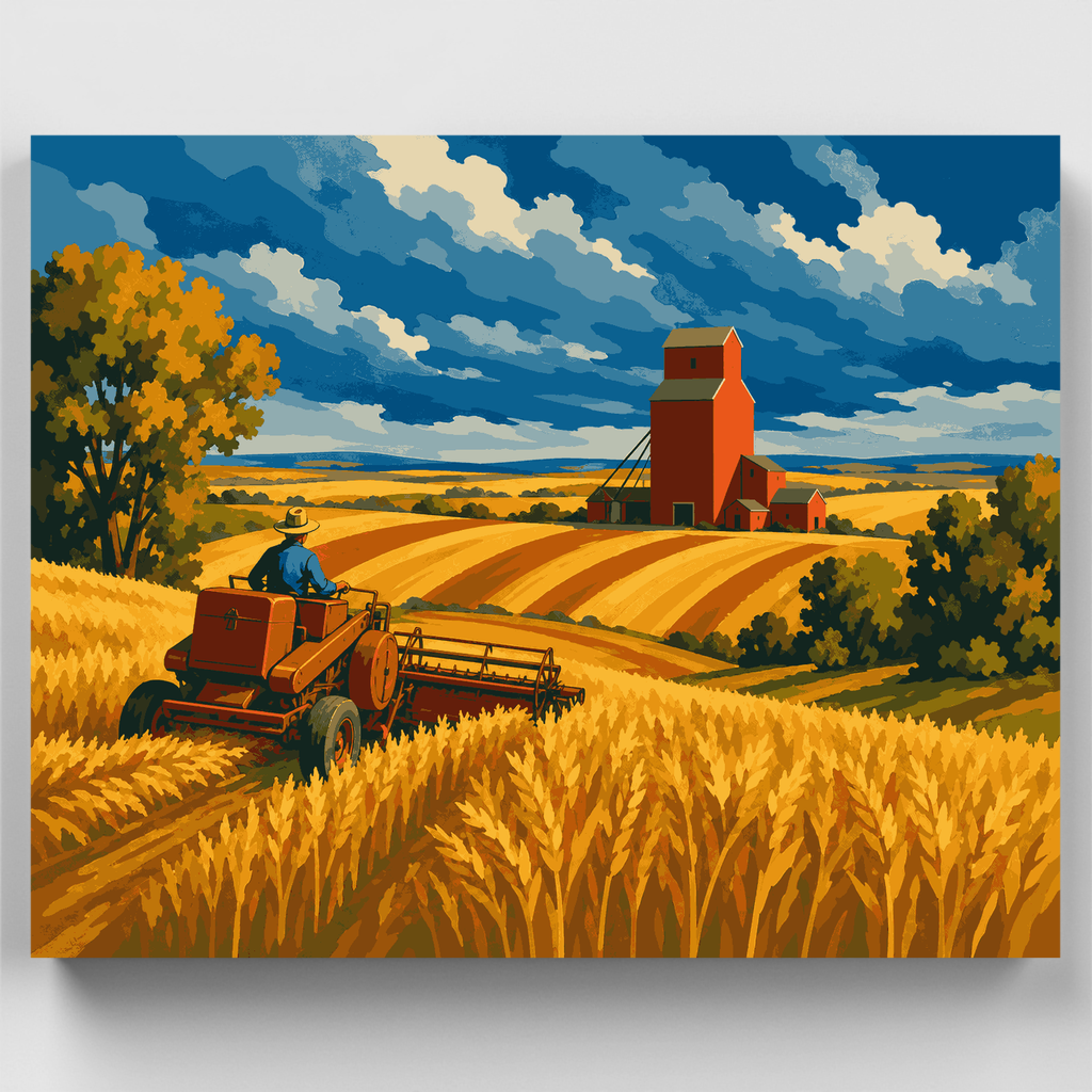 Elevador de granos de pradera - Kit de pintura por números — Estándar