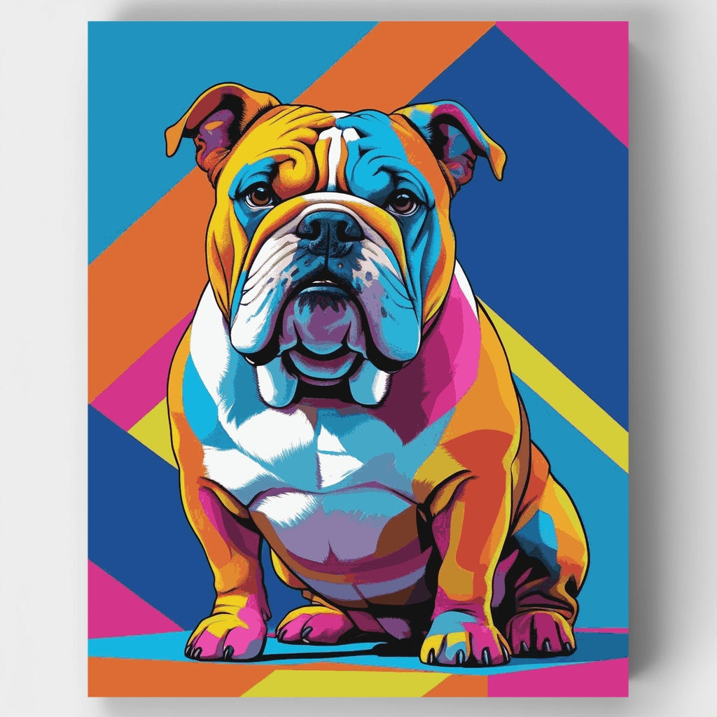 Kit de pintura por números: Bulldog de arte pop colorido — Estándar