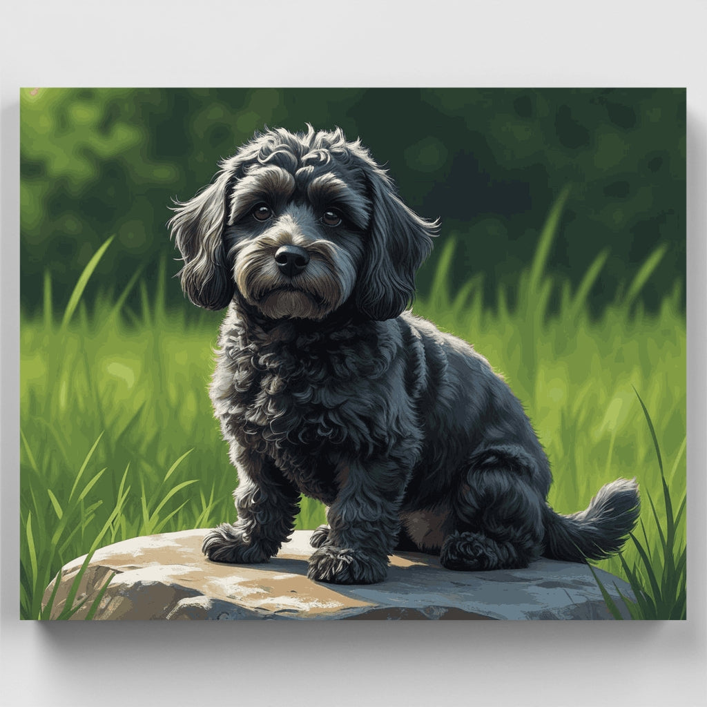 Cockapoo on Stone - Paint by Numbers Kit