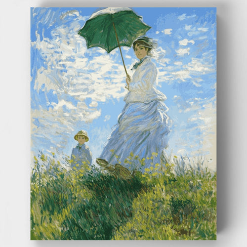 Woman with a Parasol – Madame Monet and Her Son - Paint by Numbers Kit