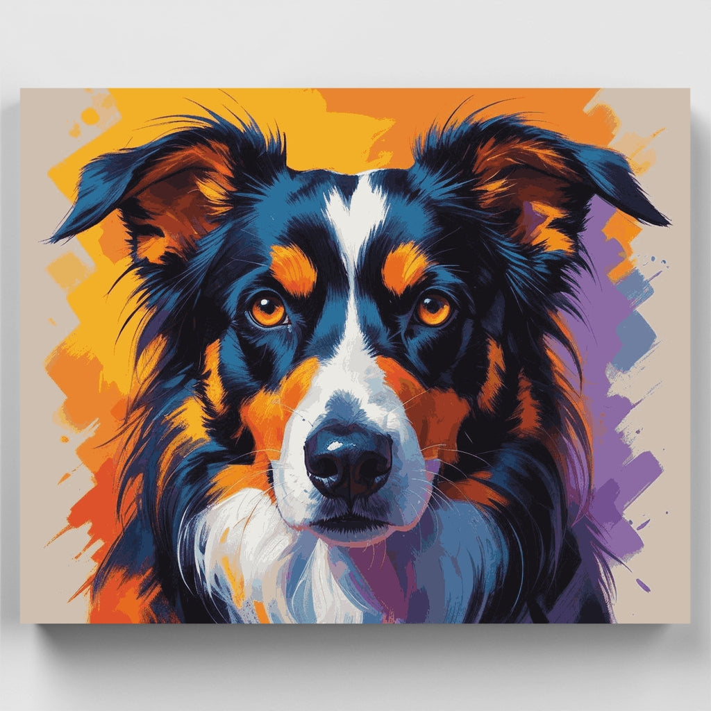 Retrato de Border Collie - Kit de pintura por números — Estándar