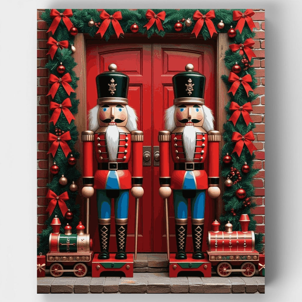 Nutcracker Guards Christmas Door - Paint by Numbers Kit
