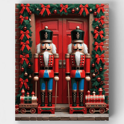 Nutcracker Guards Christmas Door - Paint by Numbers Kit