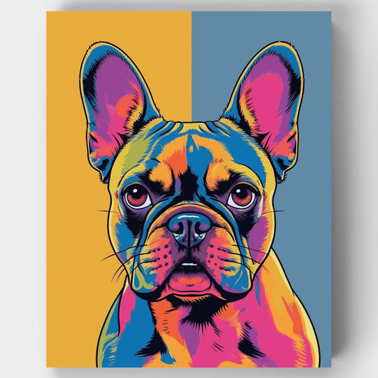 Psychedelic French Bulldog Portrait - Paint by Numbers Kit