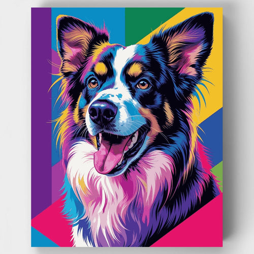 Vibrant Border Collie Portrait - Paint by Numbers Kit