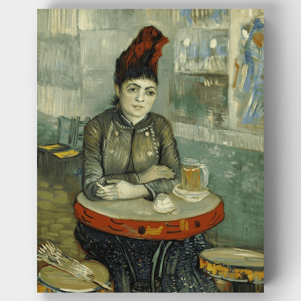 Agostina Segatori sentada en el Café du Tambourin - Kit de pintura por números — Estándar