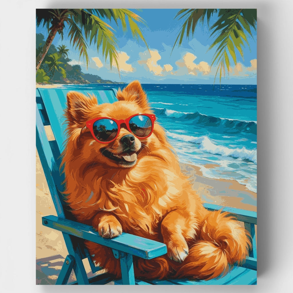 Pomerania en el paraíso - Kit de pintura por números — Estándar
