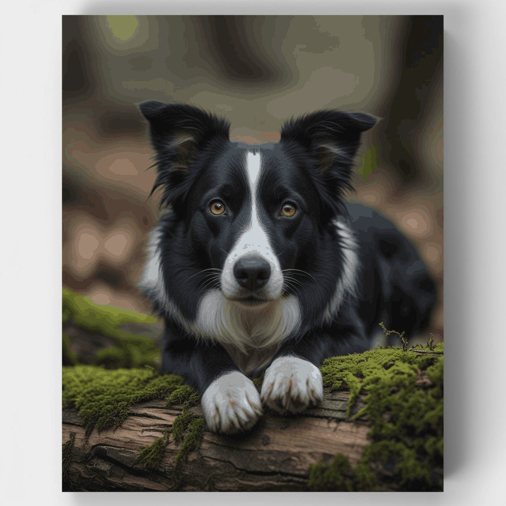Border Collie en entorno natural - Kit de pintura por números — Estándar