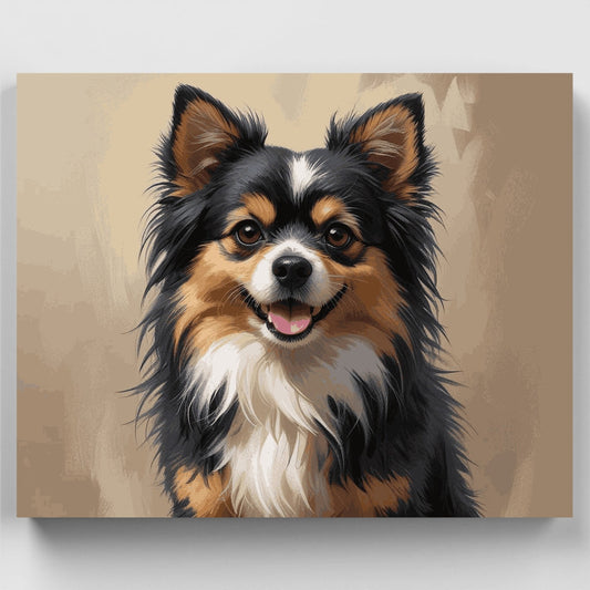 Tricolor Pomeranian Portrait - Paint by Numbers Kit