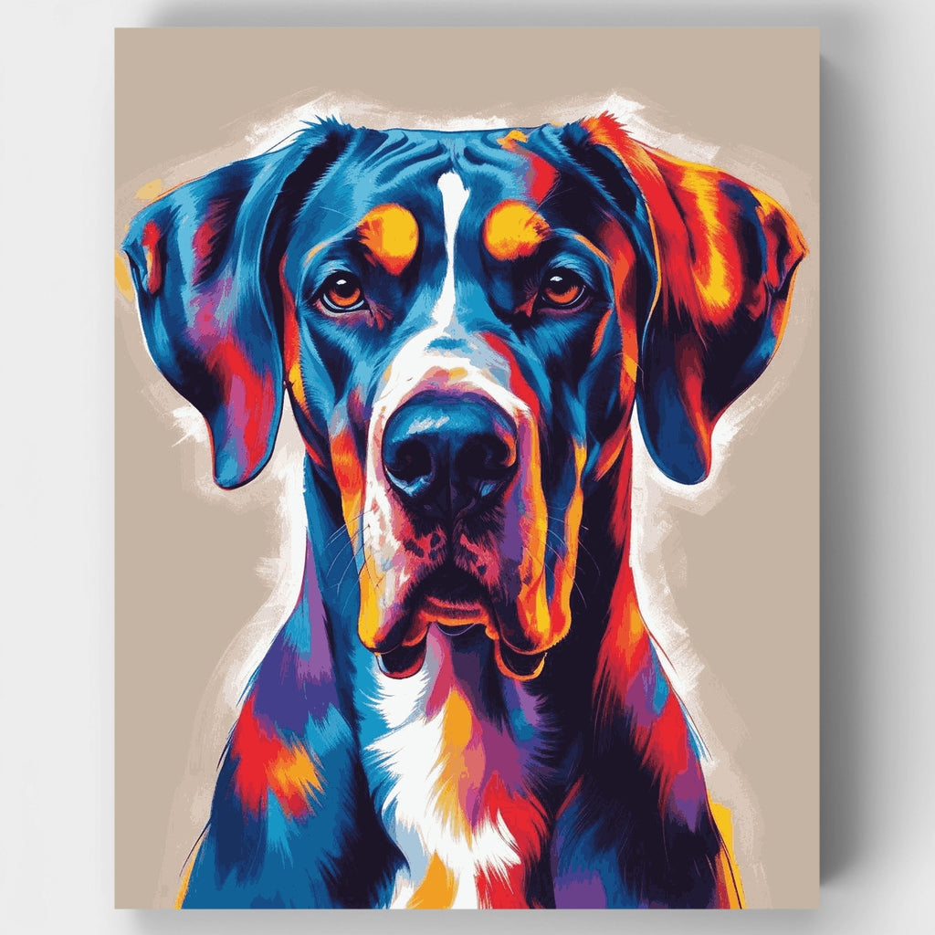 Retrato vibrante de gran danés: kit de pintura por números — Estándar