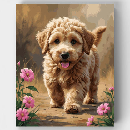 Adorable Labradoodle Puppy - Paint by Numbers Kit