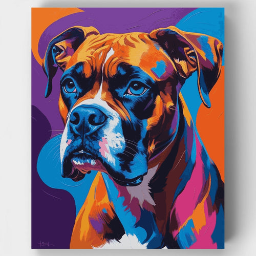 Vibrant Boxer Dog Portrait - Paint by Numbers Kit