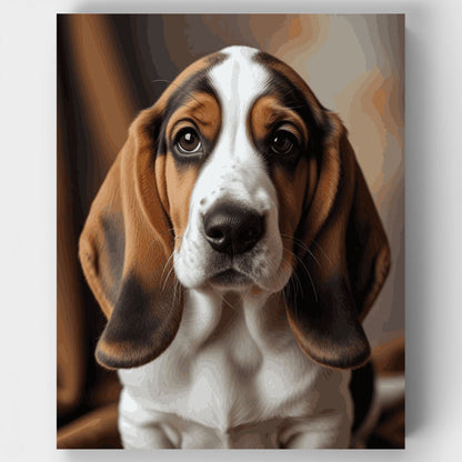Adorable Basset Hound Puppy - Paint by Numbers Kit