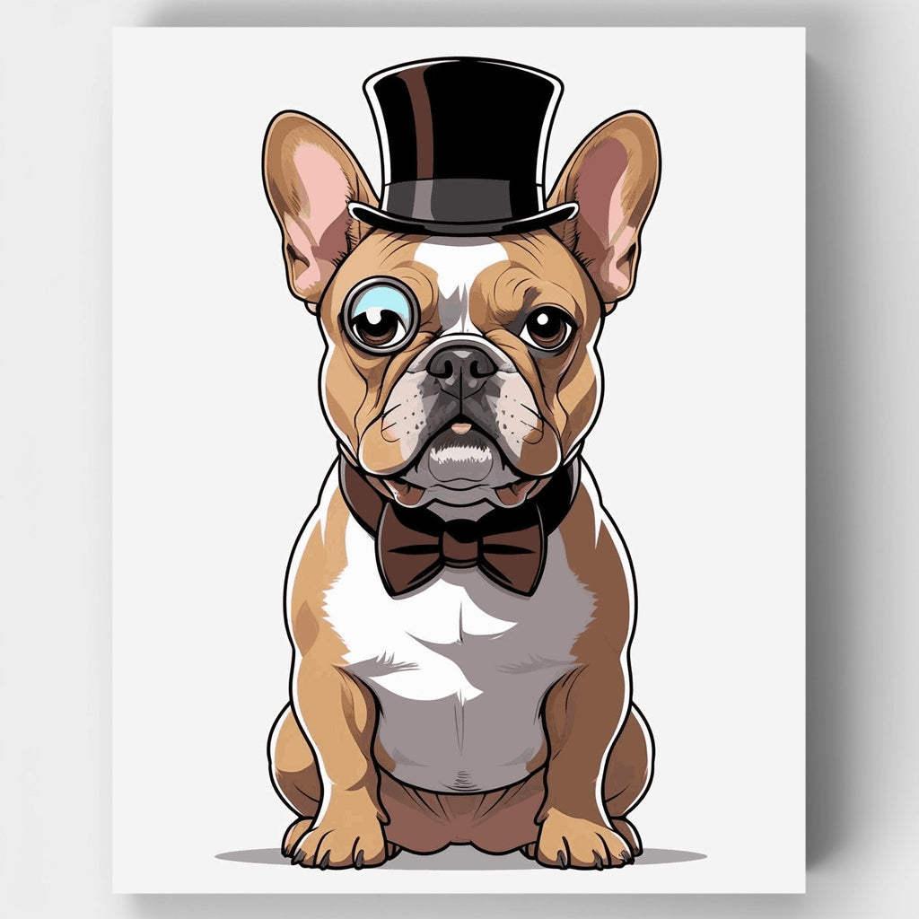 Dapper French Bulldog with Top Hat - Paint by Numbers Kit