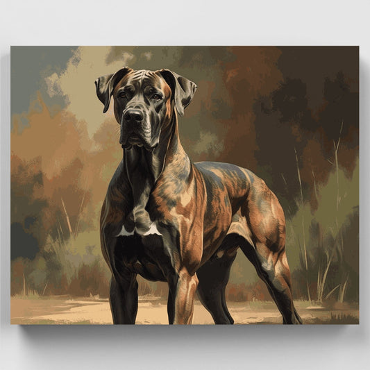 Powerful Brindle Great Dane in Landscape - Paint by Numbers Kit