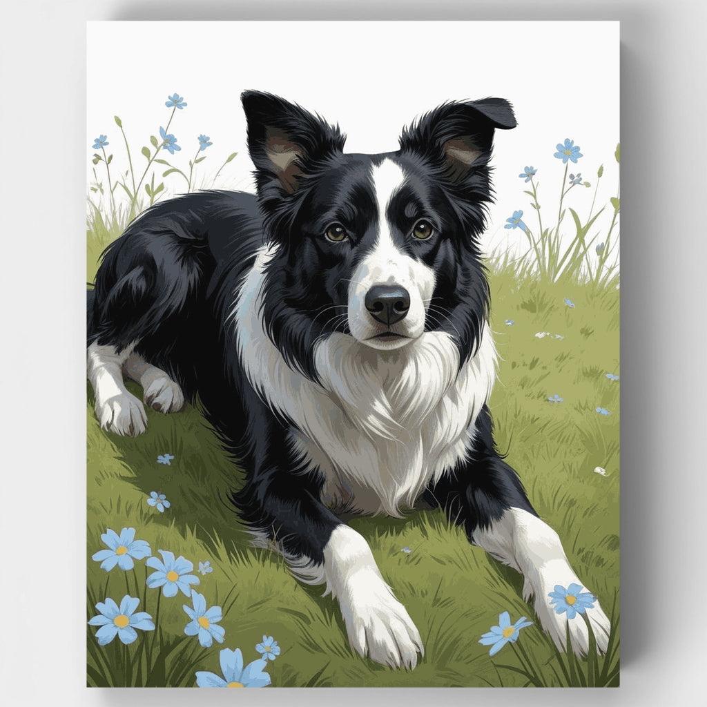 Border Collie in Meadow - Paint by Numbers Kit