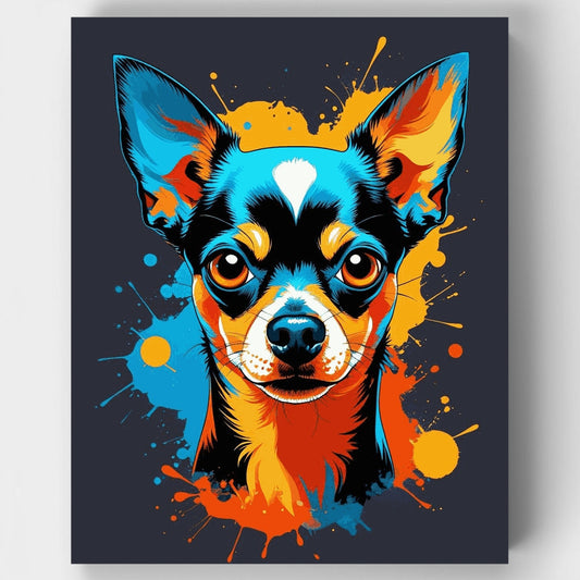 Vibrant Chihuahua Pop Art - Paint by Numbers Kit