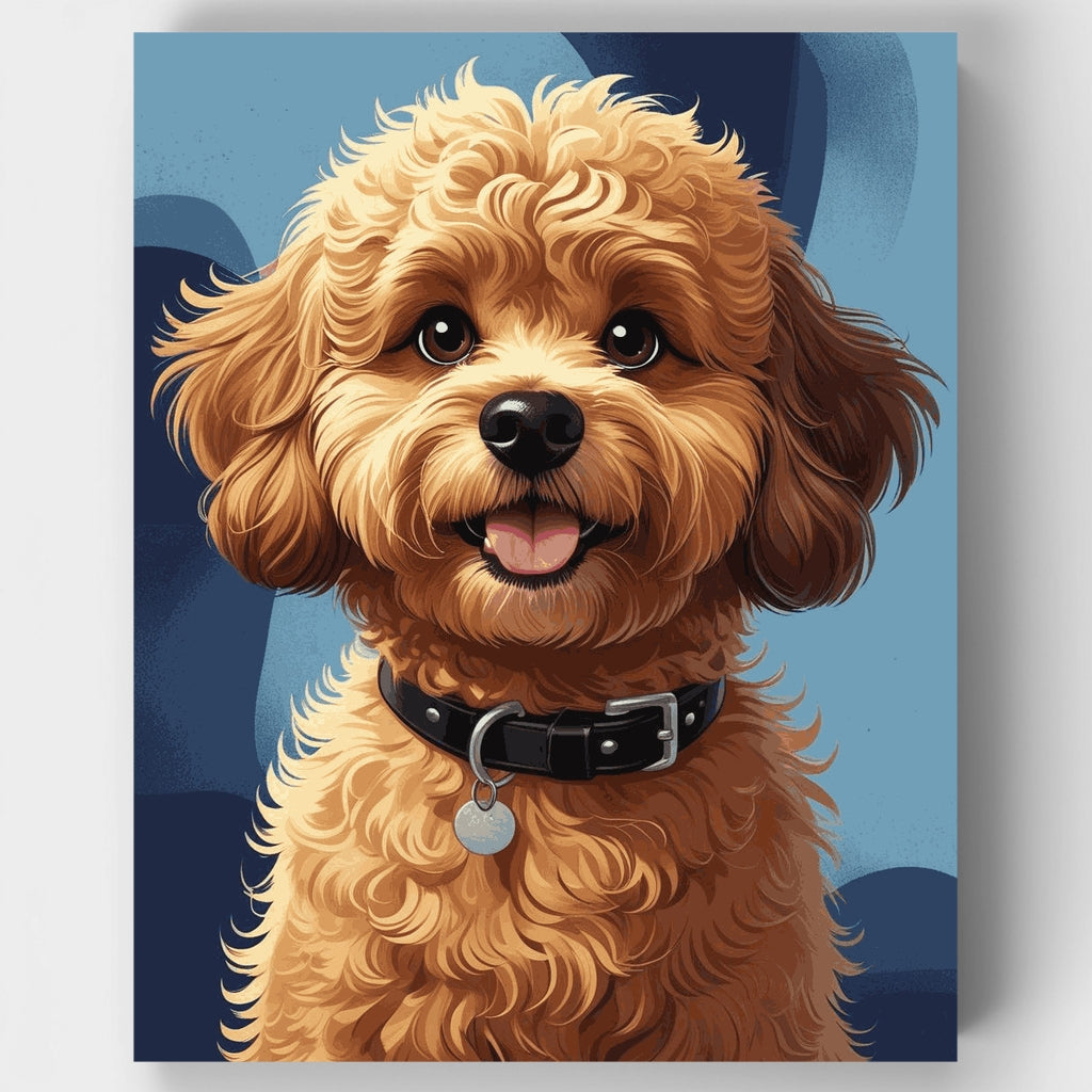 Retrato de Labradoodle adorable - Kit de pintura por números — Estándar