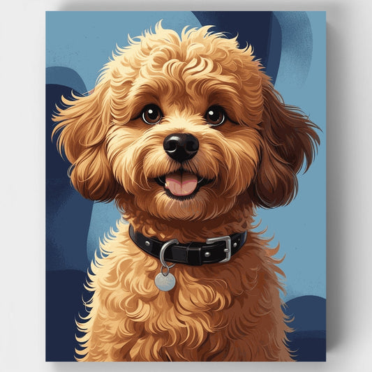 Adorable Labradoodle Portrait - Paint by Numbers Kit