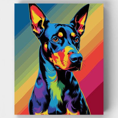 Vibrant Doberman Pop Art - Paint by Numbers Kit