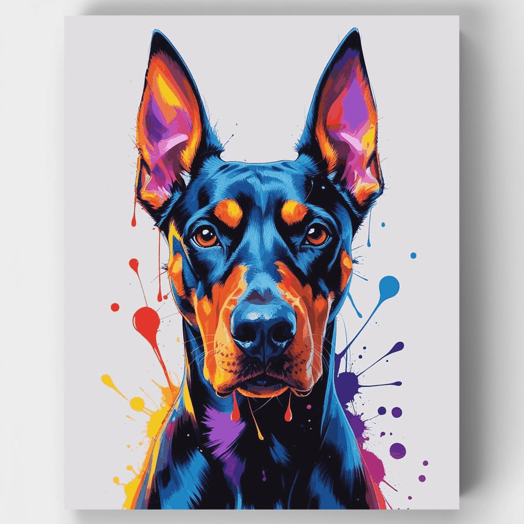 Vibrant Doberman Portrait - Paint by Numbers Kit