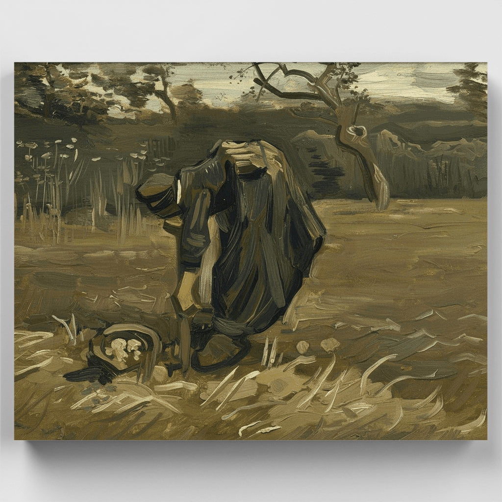 Campesina cavando patatas - Kit de pintura por números — Estándar