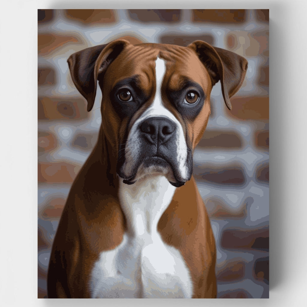 Retrato de perro bóxer noble - Kit de pintura por números — Estándar