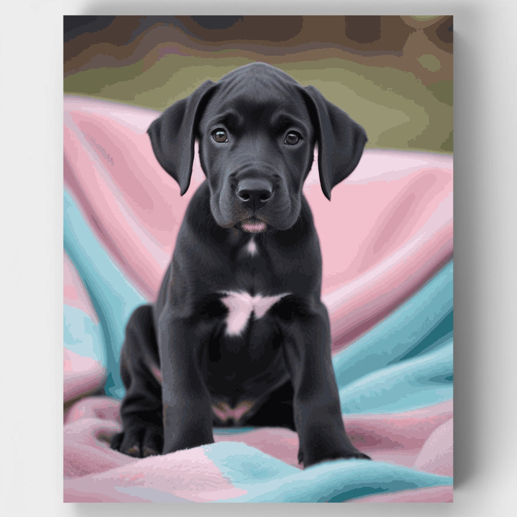 Cachorro de gran danés negro - Kit de pintura por números — Estándar
