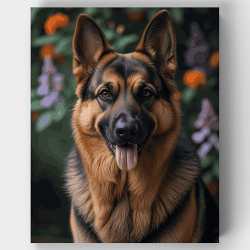 Majestic German Shepherd Portrait - Paint by Numbers Kit