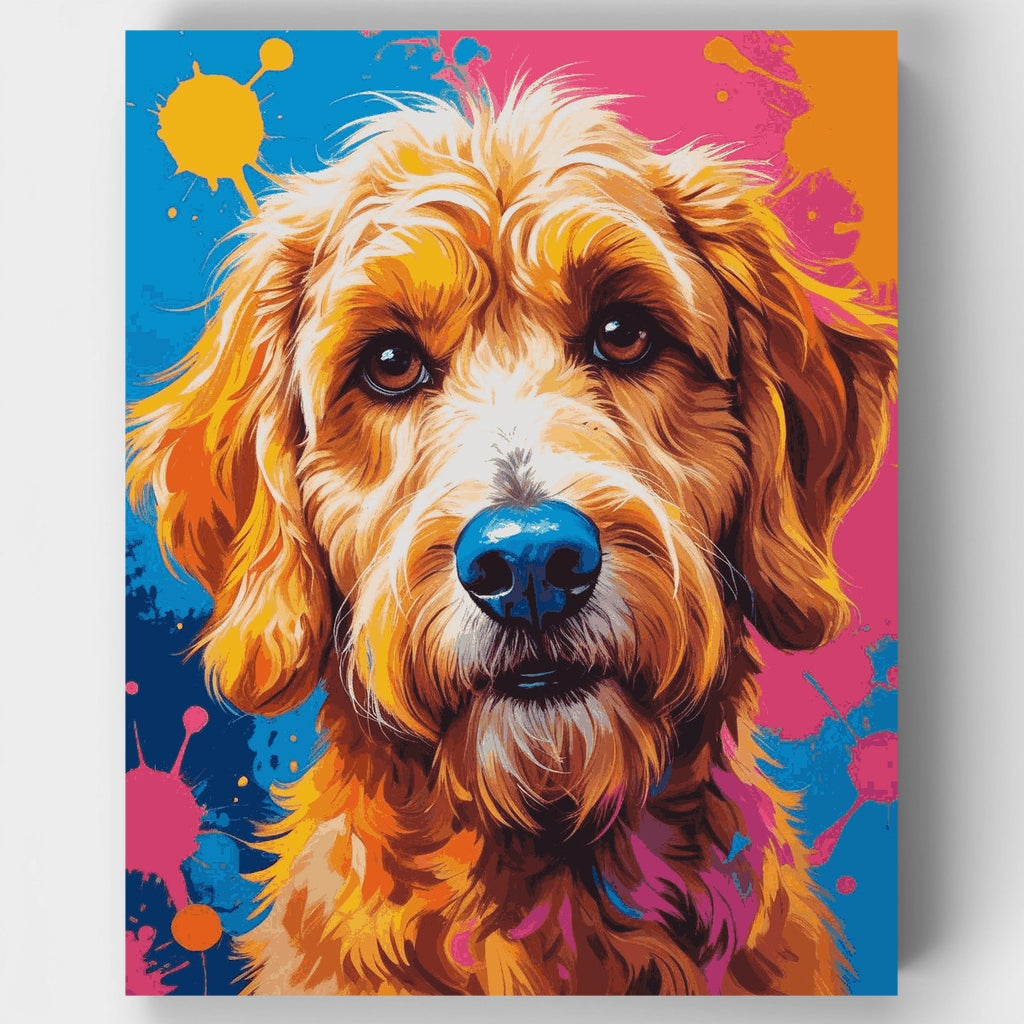 Vibrant Goldendoodle Portrait - Paint by Numbers Kit