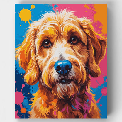 Vibrant Goldendoodle Portrait - Paint by Numbers Kit