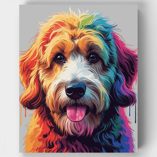 Rainbow Goldendoodle - Paint by Numbers Kit